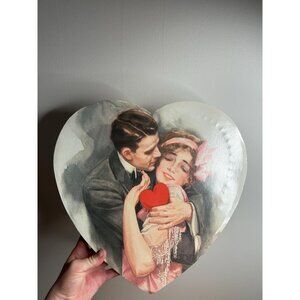 Vintage Valentine’s day empty chocolate heart box gift packaging man and women